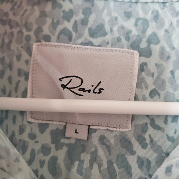 Womens Rails Whitney Shirt Size Large Mint Boa - Picture 8 of 14